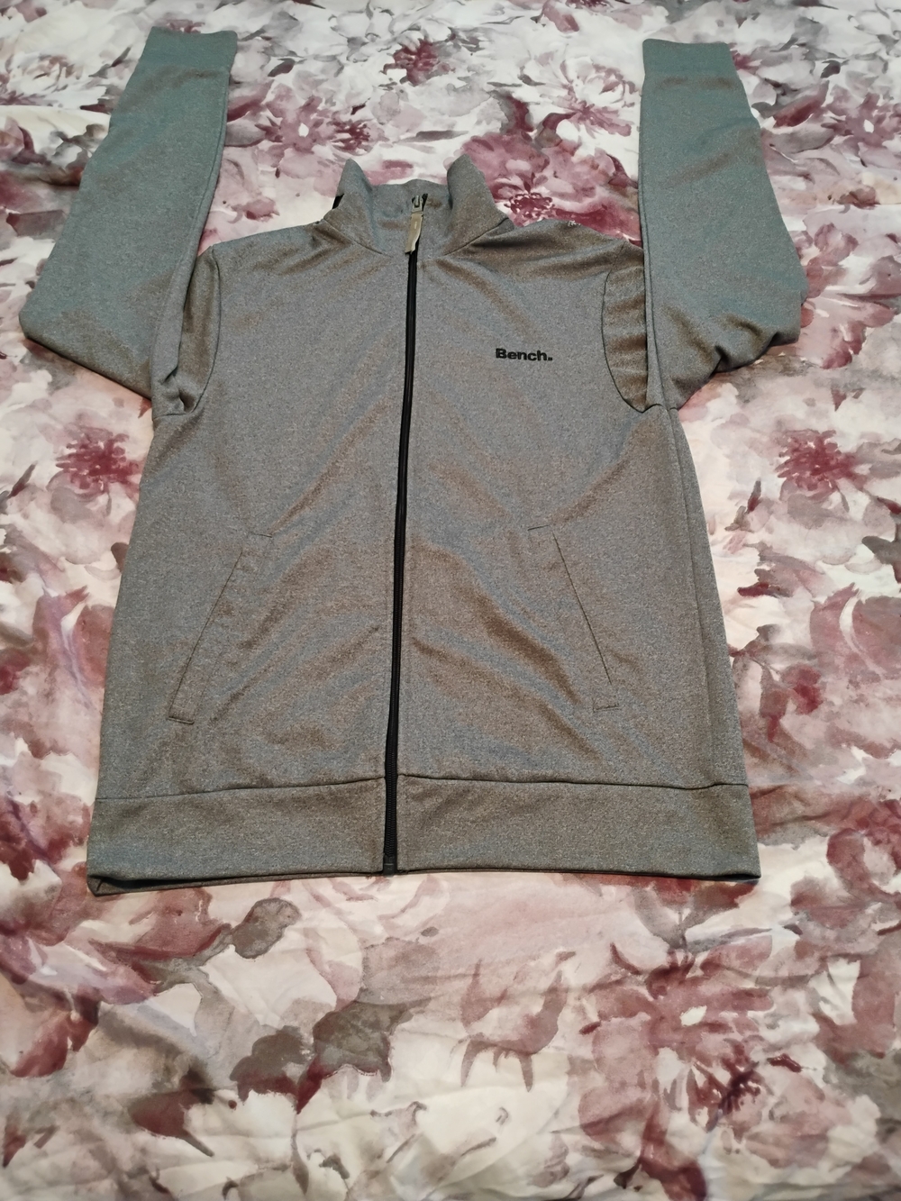 Bench Men’s Gray Zip-Front Track Jacket Size Medium